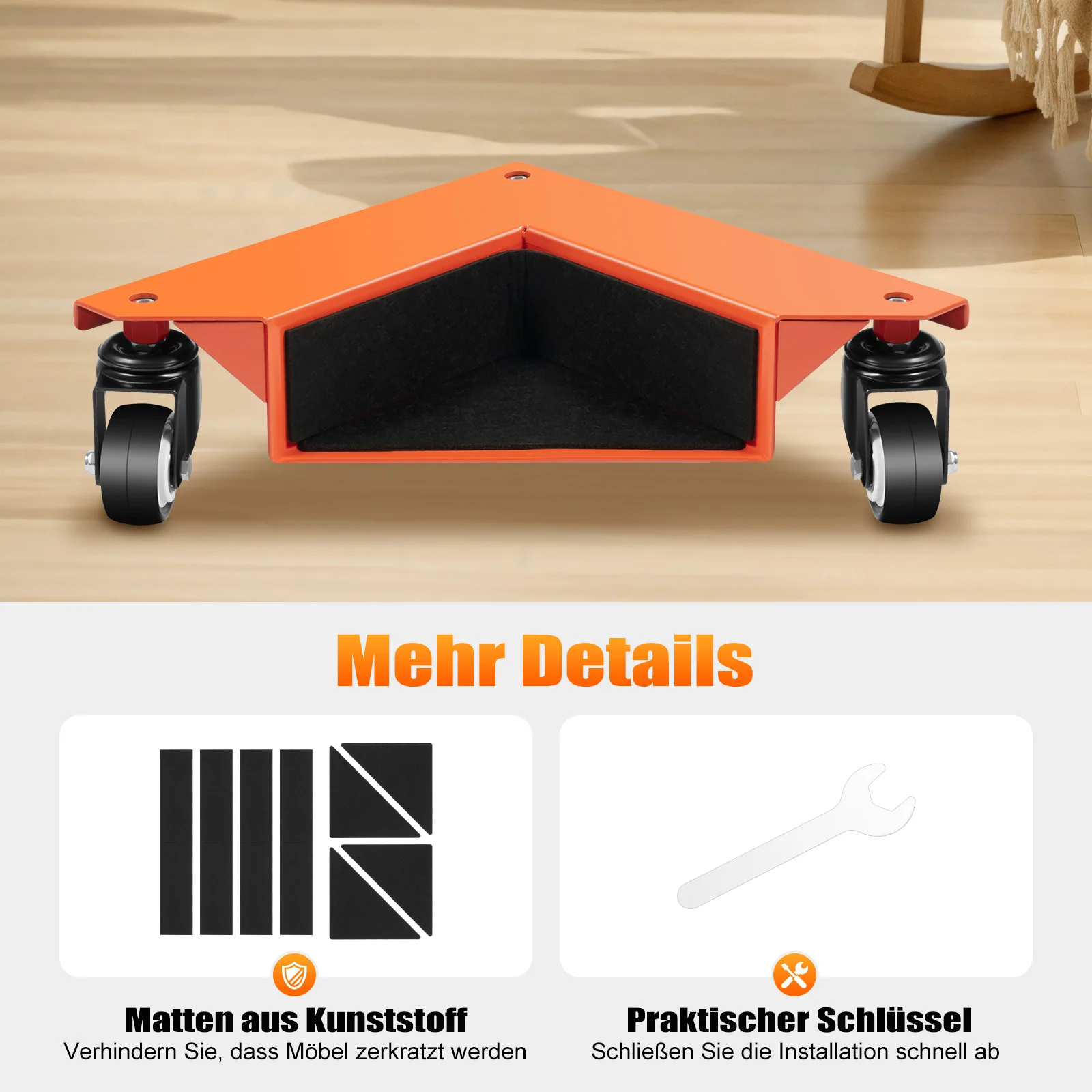 Set Di 4 Rulli Per Dollies Per Mobili Da Tavolo, Mobili Ad Angolo, Per Carrello Mobile Per Mobili