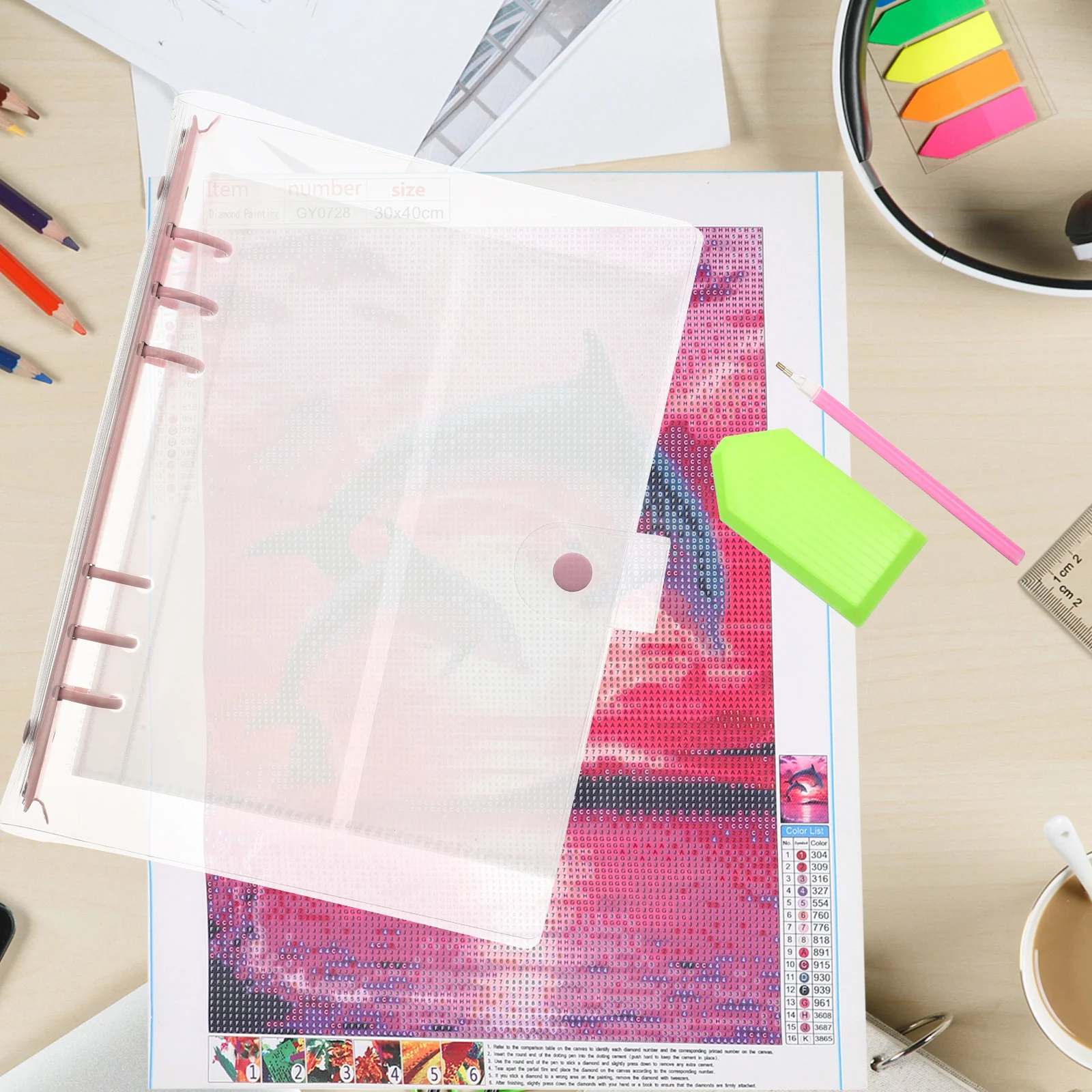 

1Set Diamond Storage Book Portable Transparent Bag Durable Organizer for DIY Rhinestone Beads Bead Sorting Pouch Handicraft