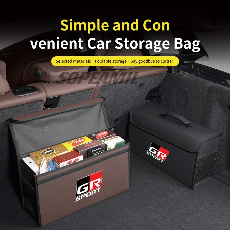 Para Toyota GR Sport Gazoo Racing Yaris 86 Corolla RAV4 C-HR Camry Hilux Supra caja de almacenamiento de maletero de coche bolsa de almacenamiento plegable