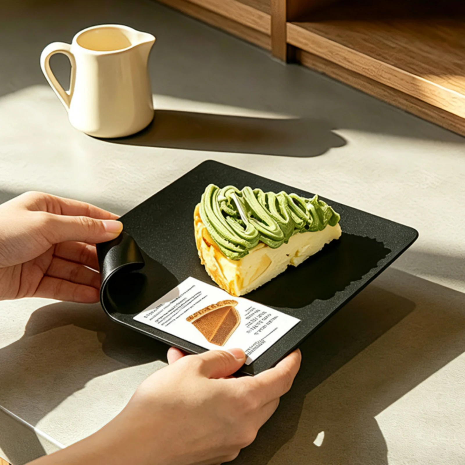 

Square Dessert Plate Minimalist Square Cake Plate Tableware Rounded Edges Heavy-Duty