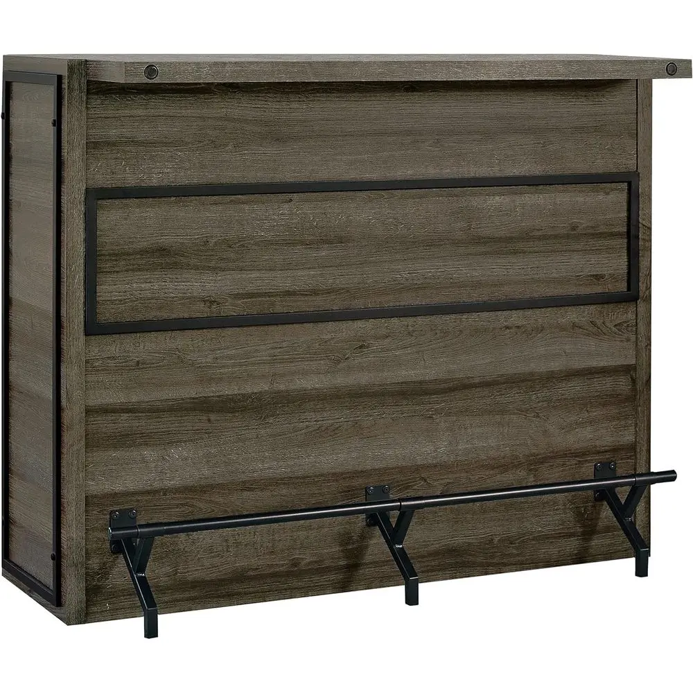 

er Home urnishings Joe Rustic armhouse 5-Shel Home Bar Unit Wine Liquor Storage Cabinet Aged Oak 182071
