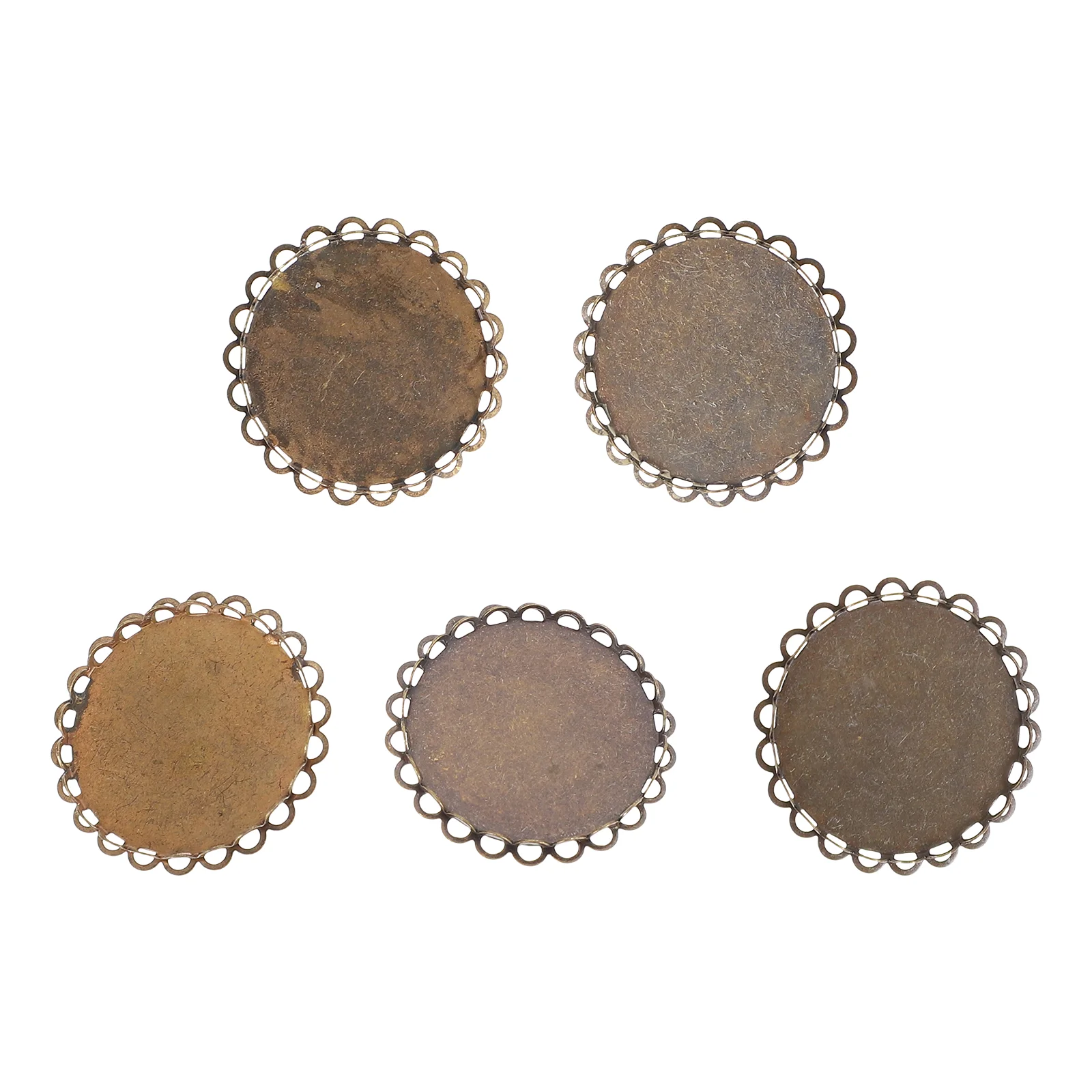 

5 PCS Brooch Tray Metal Breastpin Trays Jewelry DIY Base Vintage Retro Bases Accessories Disc Making Settings Lapel