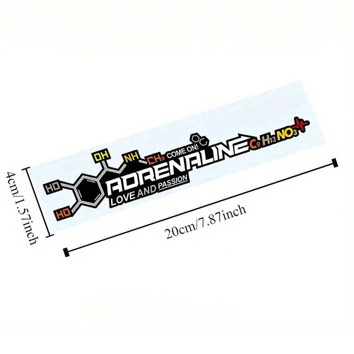 Adrenalin-Molekülformel-Autoaufkleber, Autofenster-Heckscheiben-Autodekoration, Auto-Styling-Aufkleber und -Sticker – Detail 3
