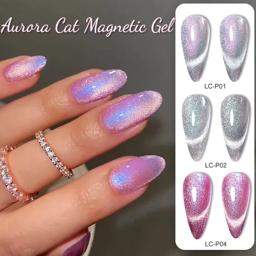 Imagen 2 del producto LILYCUTE 7ml Aurora Cat esmalte de uñas de Gel magnético imanes reflectantes barnices de Gel UV semipermanente para manicura artística DIY