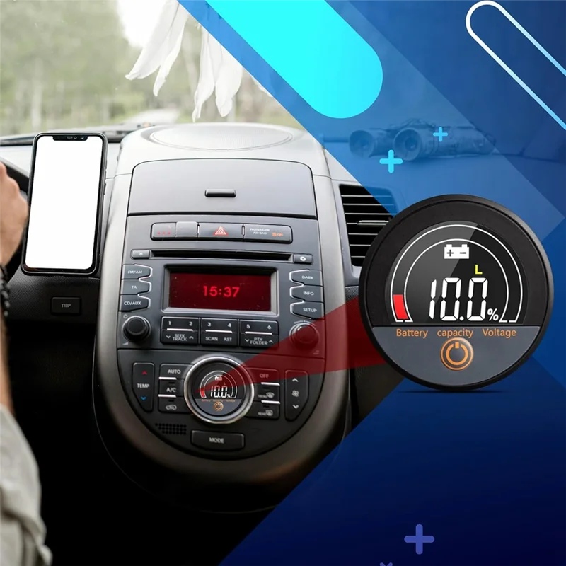 

M11K12V 24V 48V 60V 84V Водонепроницаемый IP67 Измеритель напряжения емкости аккумулятора с ЖК-дисплеем и низковольтной сигнализацией для лития
