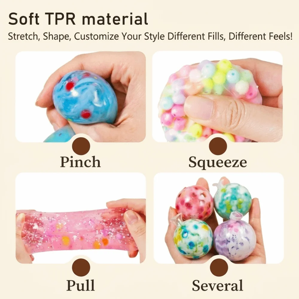1 Set Fun Tear Resistant DIY Craft Supplies TPR Clear Refillable Ball Shell Handmade Craft Non Toxic Fidget Ball DIY Craft