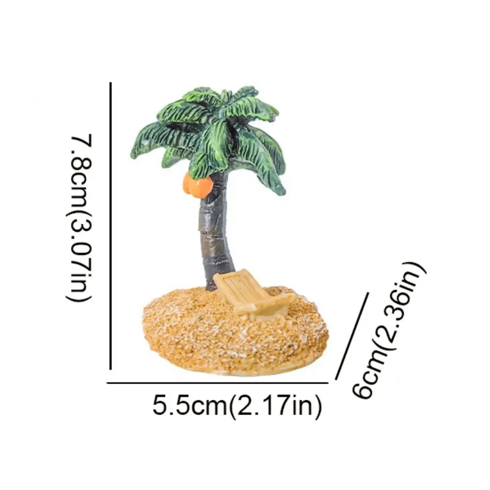 Decorative Mini Coconut Tree Model Simulation Lifelike Beach Coconut Trees Ornaments Resin Coconut Palm Tree Landscape Home Desk