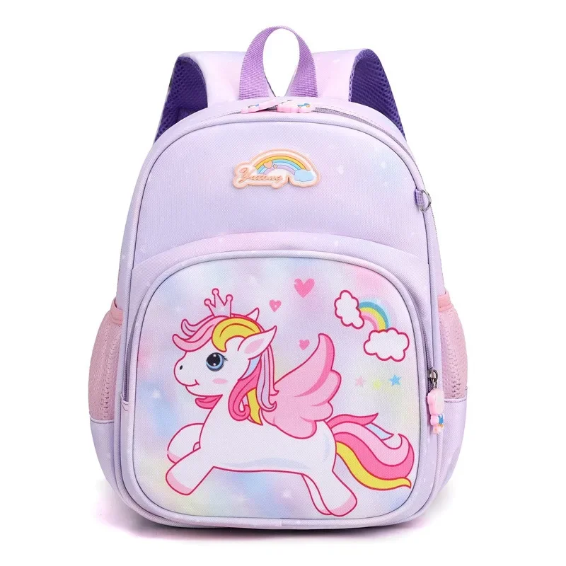 MINISO Unicorn Backpack For Girls Cartoon Pink Princess School Bags Kids Satchels Kindergarten Bookbag Mochila Infantil Escolar