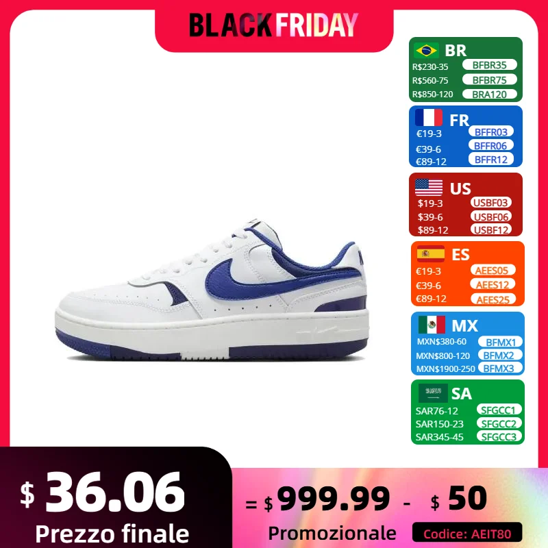 Nike New Gamma Force Low Shoes Men's and Women's Casual Fashion Sneakers spring Non-slip wearable Sneakers Blue&White