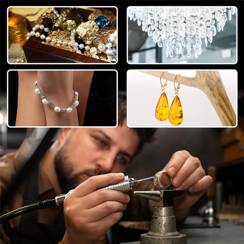 HRBAJ-20 Buah Set Mata Bor Berlian untuk Batu, Mata Bor Ujung Putar Set Mata Bor Berat untuk Perhiasan Kaca