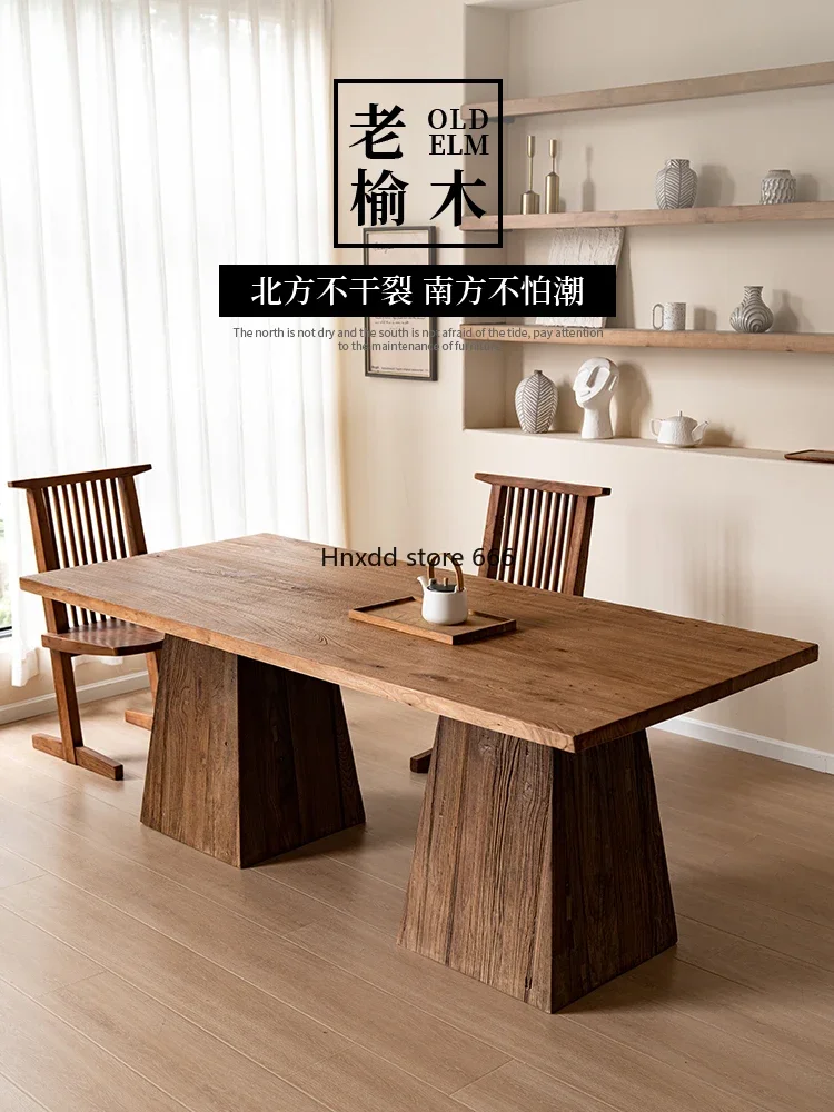 All solid wood large board household rectangular dining table