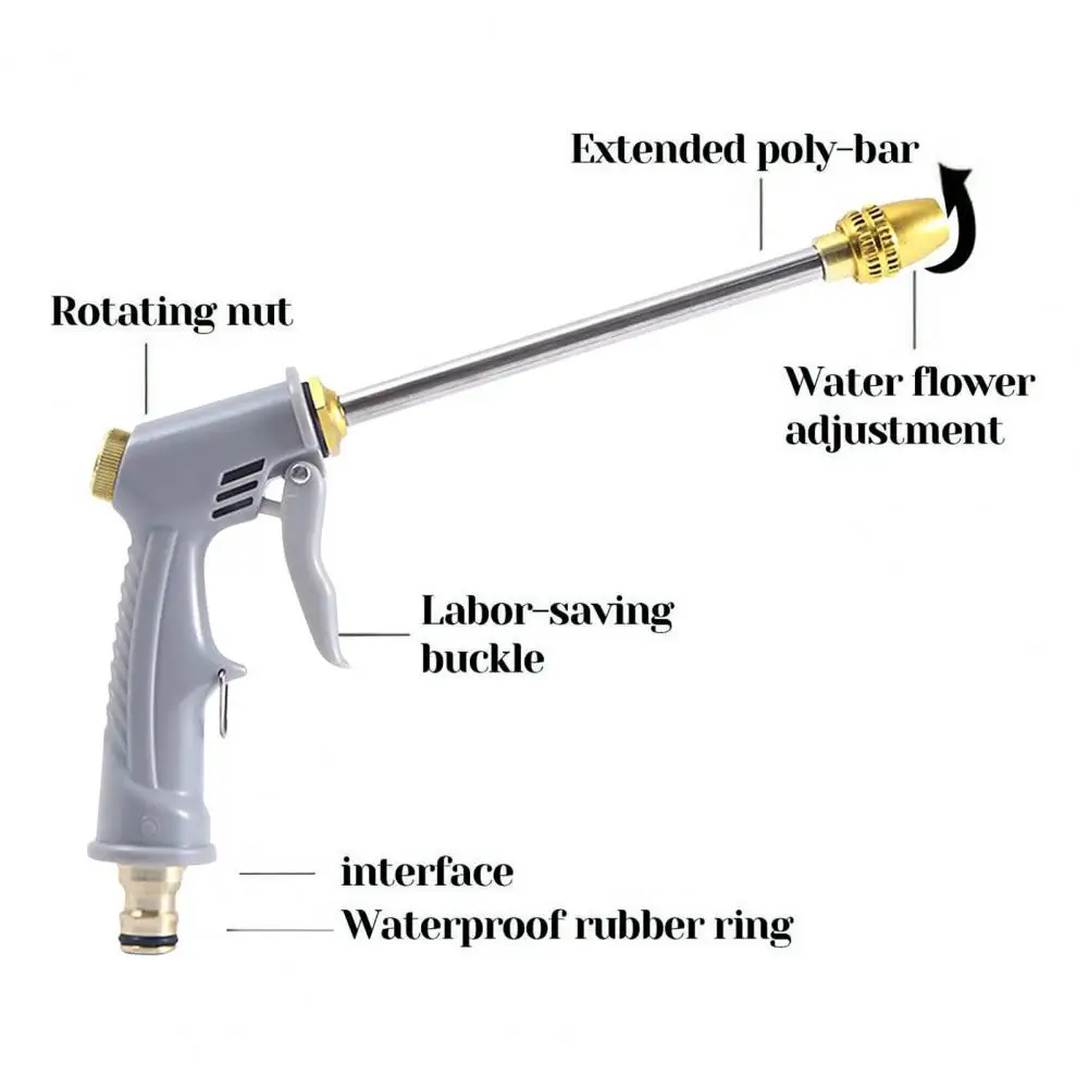 Garden Hose Nozzle  Convenient Comfortable Grip Labor-Saving  Hand-Held Water Hose Nozzle Sprayer Head Garden Supplies