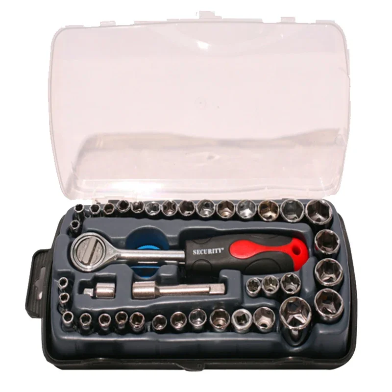 40 pcs Socket Combination Set Auto Repair Tools Household Hardware Tools Hexagonal Socket Set Combination Tool