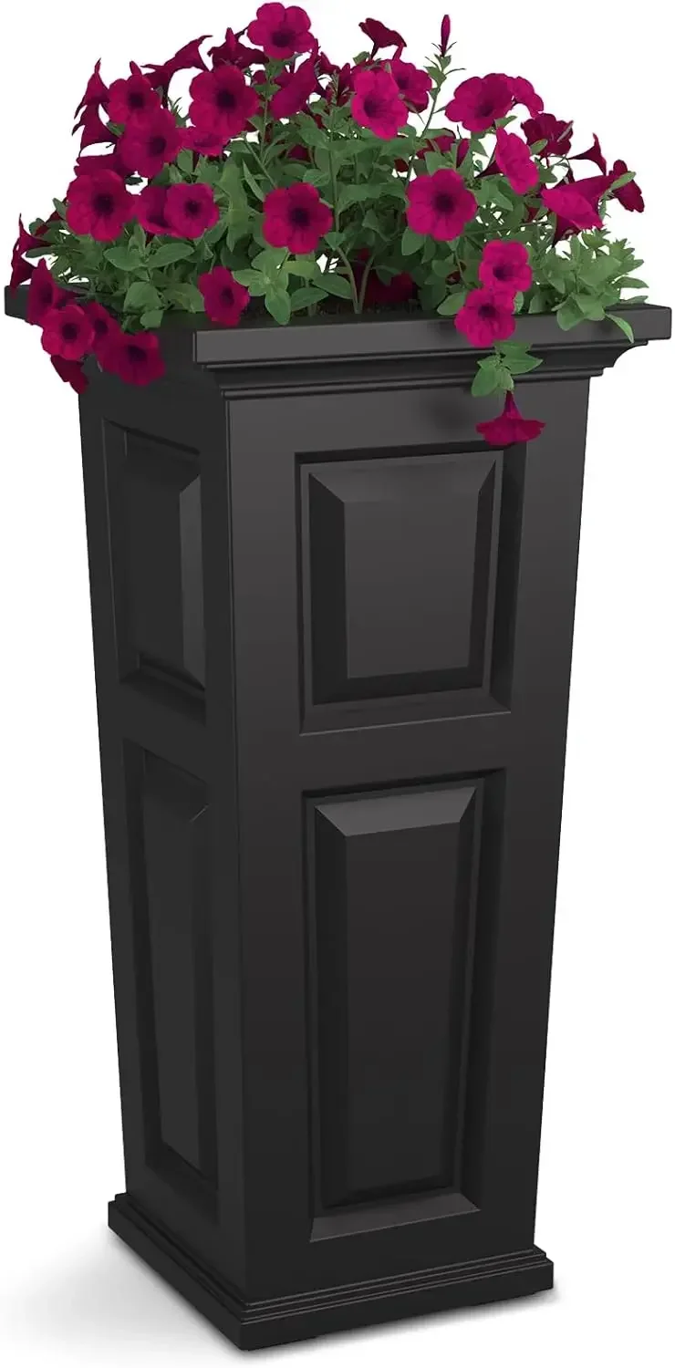 Mayne Nantucket 32-Inch Tall Planter – Self-Watering, Weather-Resistant Planter for Flowers – Durable Outdoor Design for Patio,