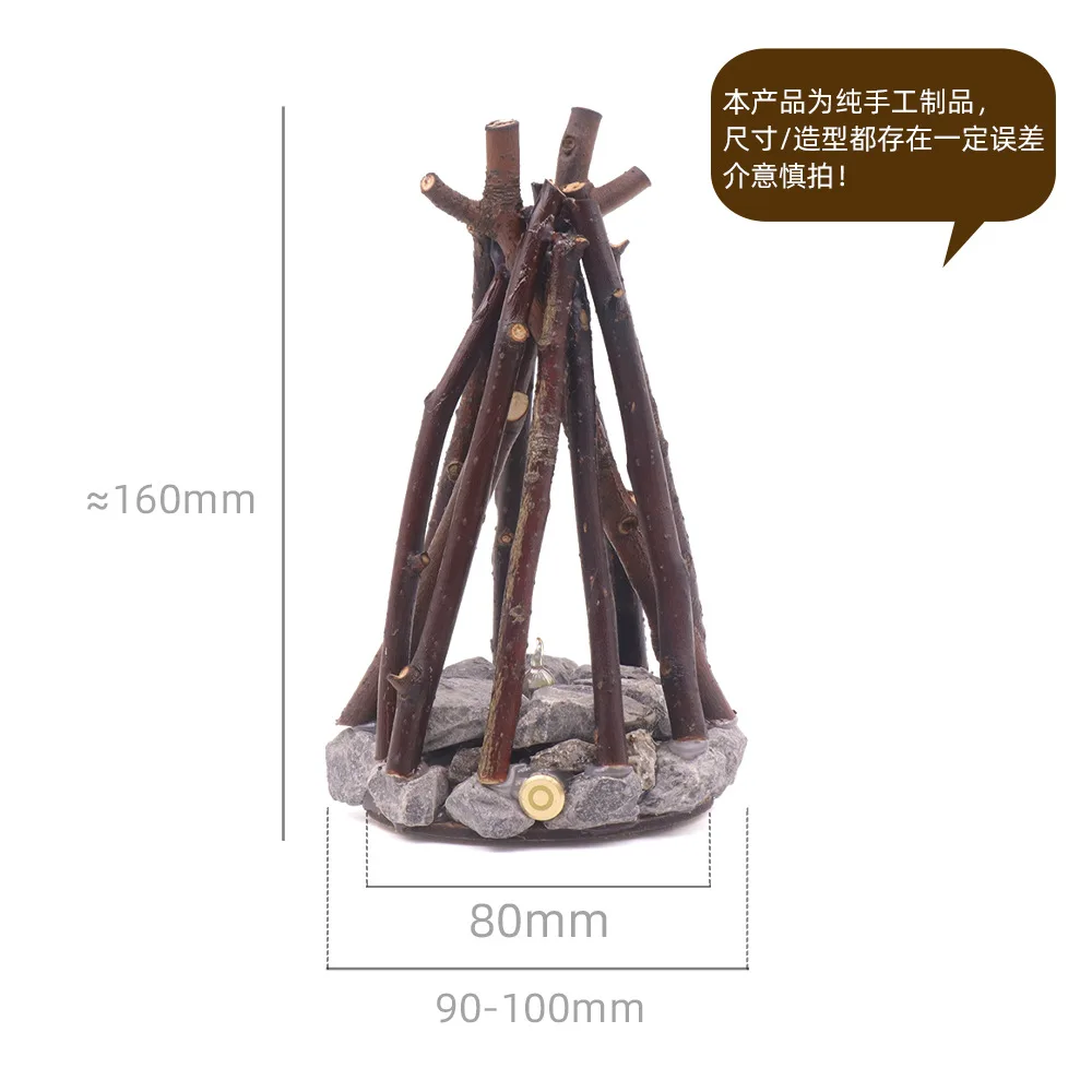 Creative 3D Desktop Decoration, Handmade Branch LED Bonfire Night Light, Simple Retro Homestay Ornament
