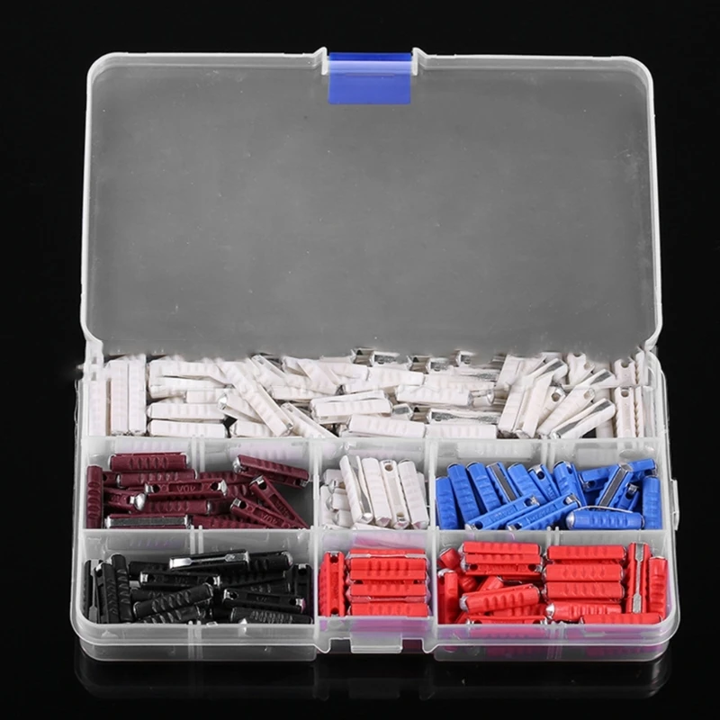 200Pcs Car Fuses Assortment Set, Automobile Fuses 5A 8A 16A 25A 40A Torpedos‑Shaped European Fuses Set Car