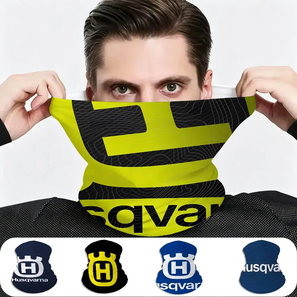 H-HusqvarnaS Logo UV Protection Neck Gaiter Quick Dry Face Mask for Cycling Hiking Skiing Outdoor Activities