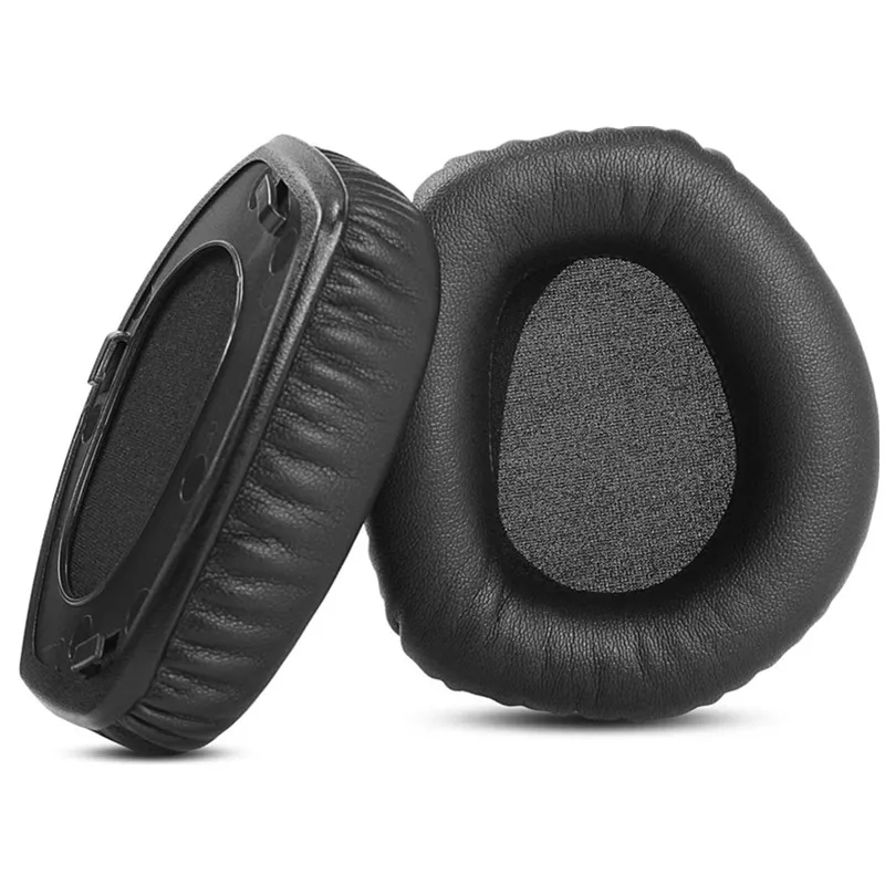Sostituzione 1 paio di cuscinetti per le orecchie in pelle stropicciata in pelle proteica o fascia per cuffie Sennheiser HDR RS165 RS175 RS185 RS195