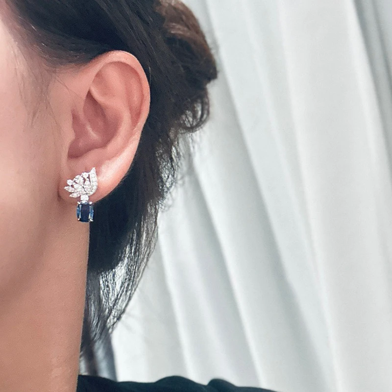 New 2023 Trend Classic High Quliaty Famous Brand Hot Sale Luxury Jewelry Earrings For Women Pure Sliver Horse Eye Stone Bowknot