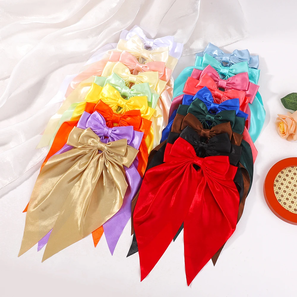 

10PCS random color Bow Float Satin Clips Back Head Hair Clip Internet Red with The Same Temperament Elegant Hair Accessories