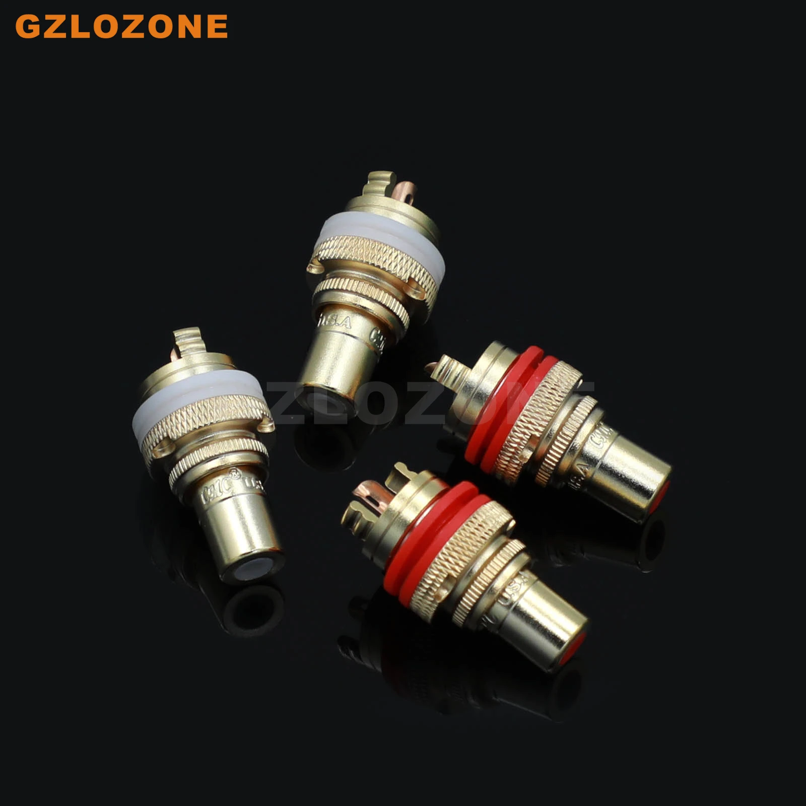 1คู่/2คู่/5คู่พ่นทรายชุบทอง RCA ซ็อกเก็ตสัญญาณเสียงบัวหญิง