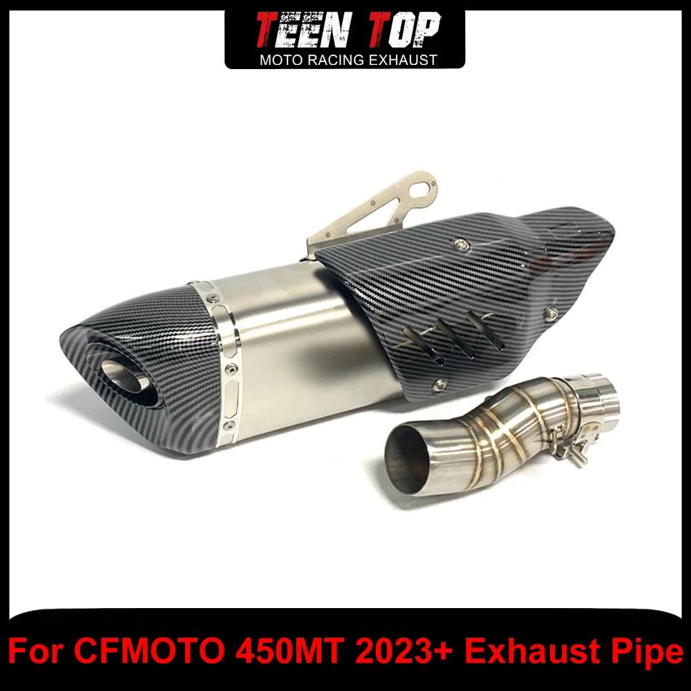 

Выхлопная труба мотоцикла из нержавеющей стали со средним звеном для CF MOTO 450MT, надеваемая выхлопная труба 51 мм 450MT 2023 + глушитель