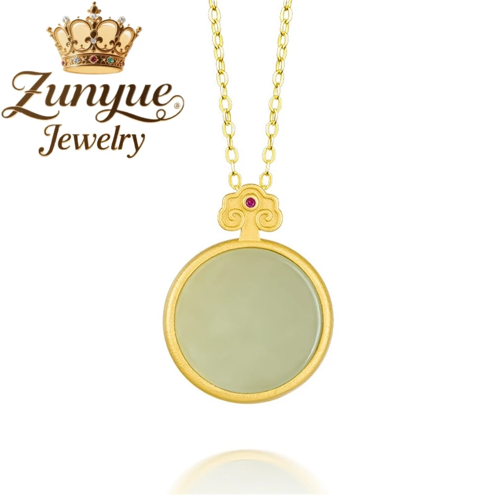 

Natural Hetian Jade Green Jade Ruyi Wushi Pendant S925 Silver New Chinese Style Original Design Fashionable Light Luxury Elegant