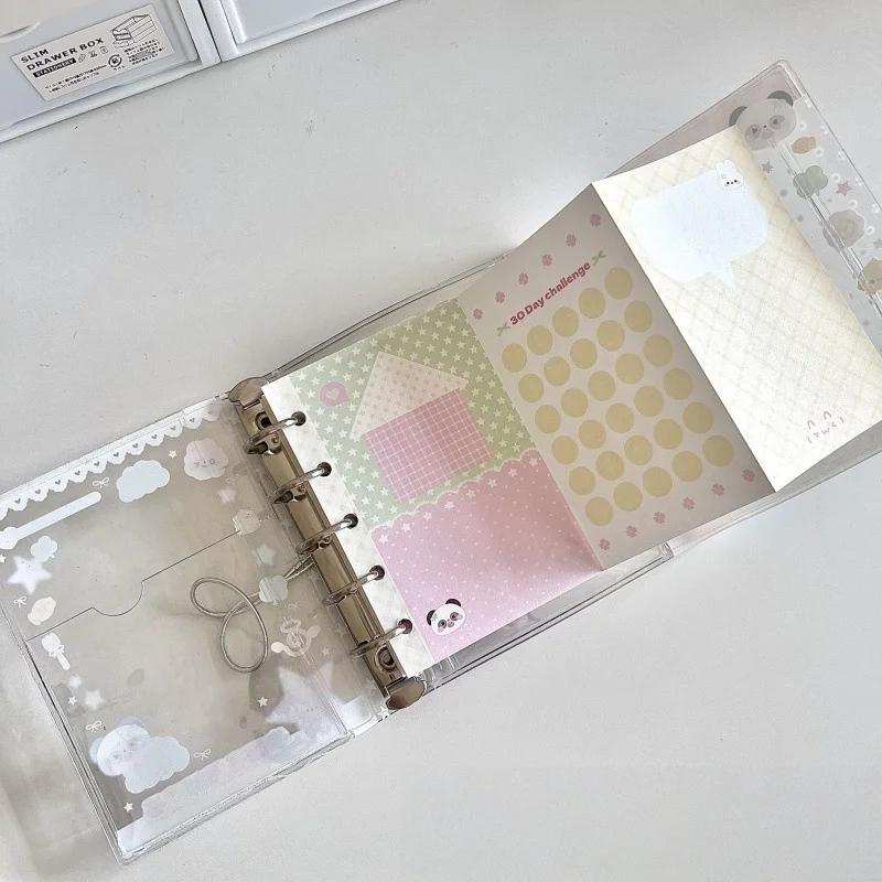 6 Stück rosa M5 dreifach gefaltete Seite, verträumter süßer Stil, lose Blätter, Ersatz-Innenkern-Notizbuch-Trennwand für Planer, Tagebuch – Detail 10