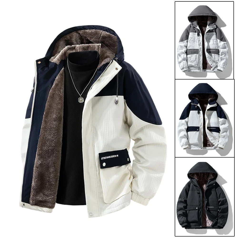 

2025 Новая зимняя толстая и теплая куртка с капюшоном, мужские куртки-карго большого размера, модный тренд, ветрозащитная толстовка, пальто, повседневная мужская одежда
