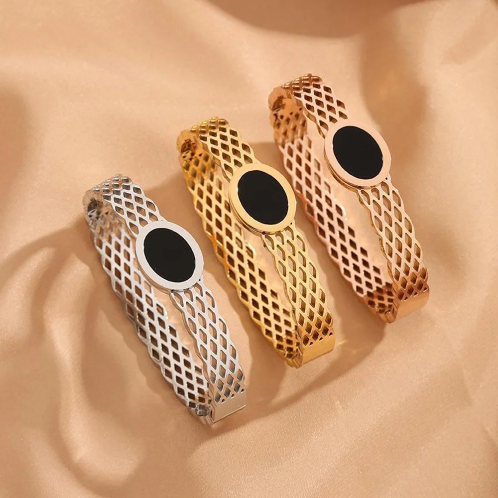 Honeycomb mesh bracelet, 18K gold-plated industrial jewelry for men, geometric bracelet gift, daily wear and anniversary