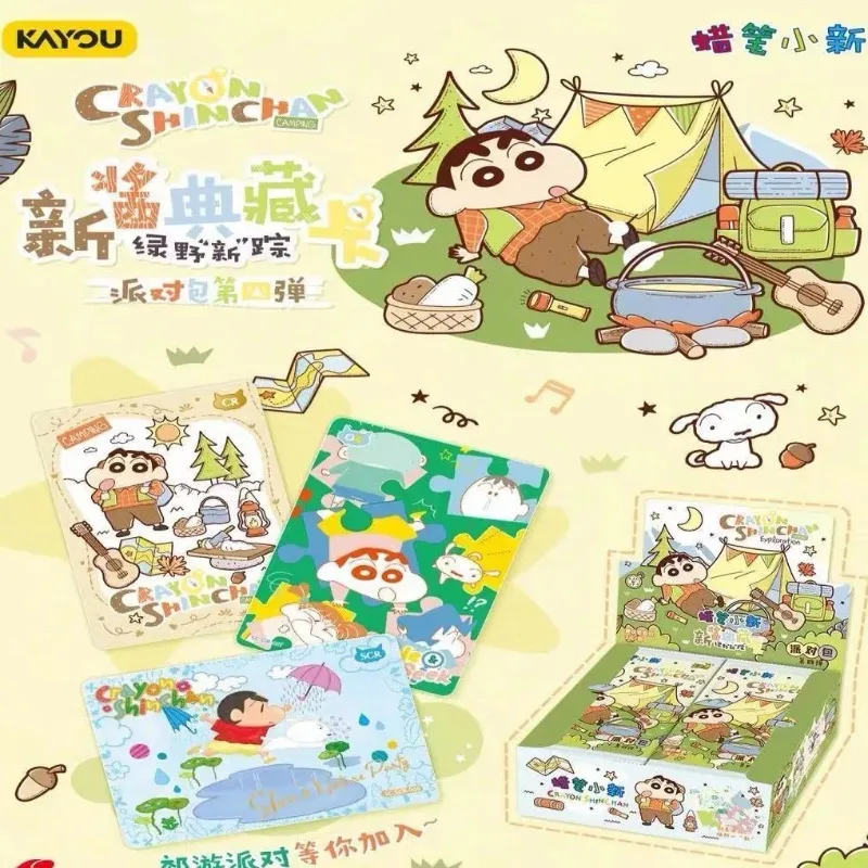 

KAYOU Crayon Shin-chan Card Party Series Anime Cartoon Collection Card Genuine Toy Kawaii Decoration Holiday Gifts