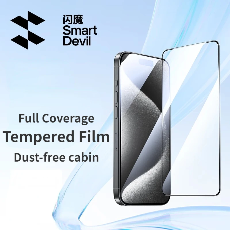 SmartDevil Screen Protector for iPhone 15 Pro Max 15 Plus Full Cover HD Tempered Glass Dust-proof with Easy Installation Tool