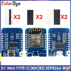 D1 Mini TYPE-C/MICRO ESP8266 ESP-12F CH340 V2 USB D1 Mini WIFI Development Board D1 Mini NodeMCU Lua IOT Board 3.3V With Pins