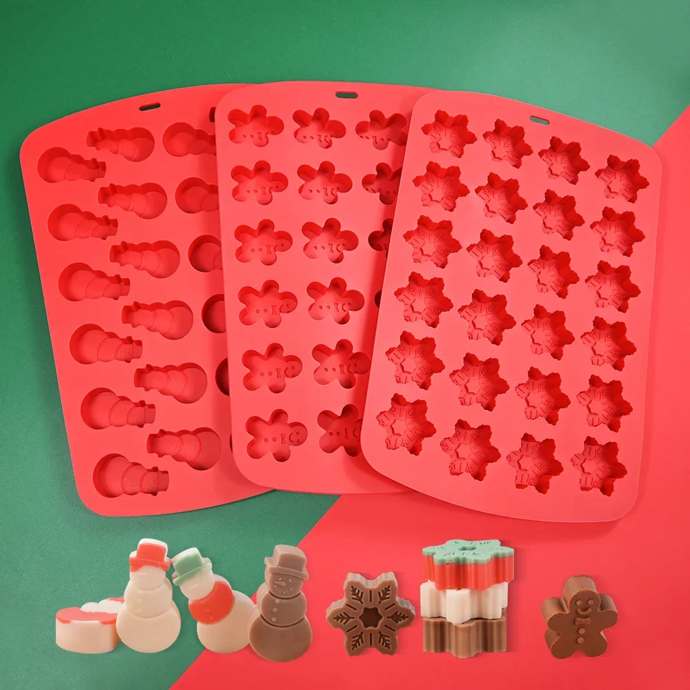 Moules à chocolat en Silicone de noël à 24 trous, moules de cuisson de biscuits, bonbons et Fondant, outils de décoration de gâteaux, outils de cuisine 1 pièce
