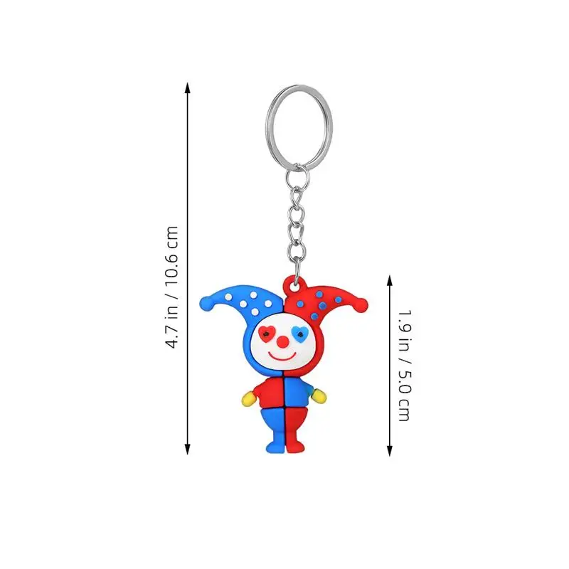 10pcs Clown Keychain Funny Figure Keyring Decor Decorative Keychain Pendant For Bag Backpack Clown Decor Keychain Pendant