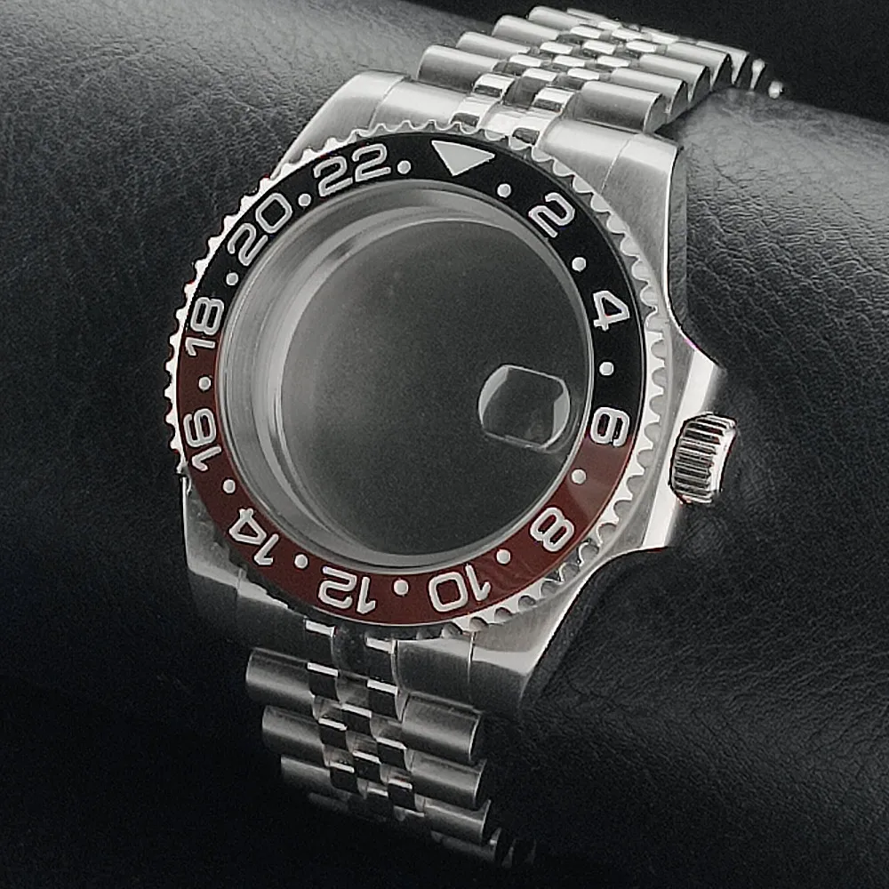 GMT-Uhrengehäuse 40MM Bidirektionale Drehung Saphirglas Passend für NH-34-Uhrwerk Passend für 28,5-29mm Zifferblatt Teile 5Bar Schiebeverschluss – Detail 6