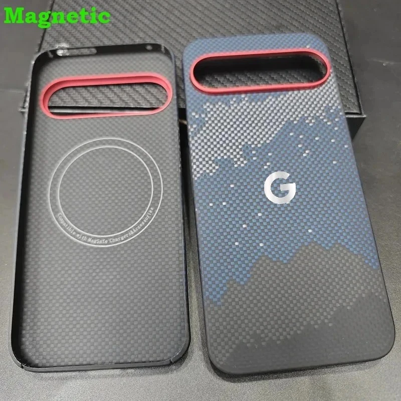 Ultra Light Real Aramid Kevlar Carbon Fiber Business Case For Google Pixel 10 9 Pro XL Magnetic Wireless Charging Protect Cover