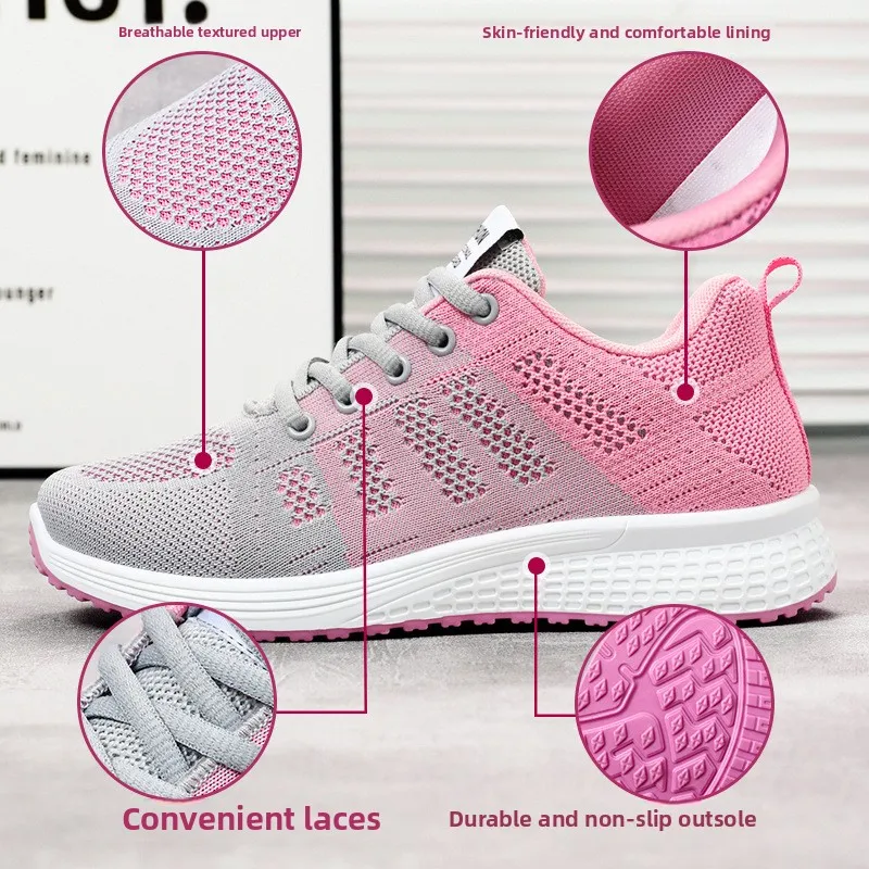 Women'S Shoes Summer 2025 Flat Bottom Casual Sneaker  Soft Sole  Ladies Shoes Mom Cheap Shoes Clearance Free Shipping image 4