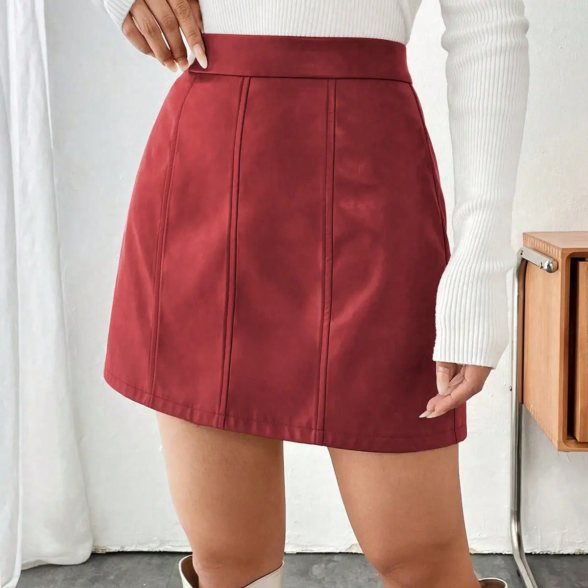 Shorts Skirts Women Short Skirt Pu A Line High Waist Slim Fit Hip Wrap Solid Elegant Splice Y2k Streetwear Work 2026 Summer