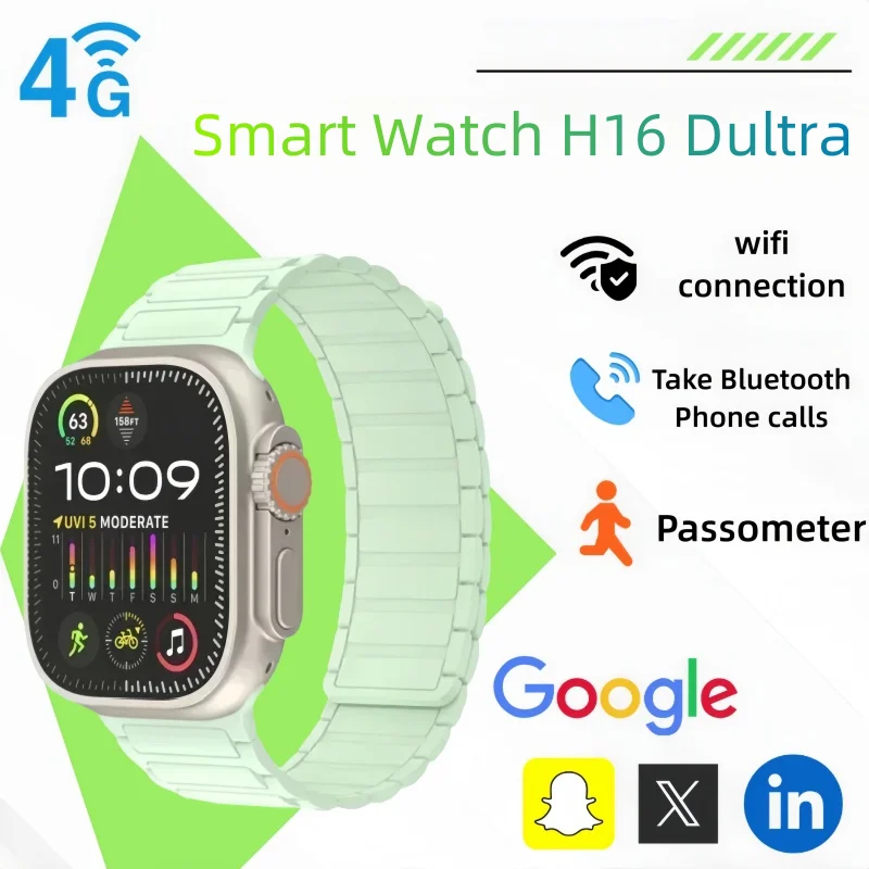 2025 H16 Dultra AMOLED ساعة ذكية للرجال والنساء ساعات رياضية 1 جيجابايت ROM الموسيقى المحلية NFC البوصلة الأسهم ساعة ذكية لنظام أندرويد IOS