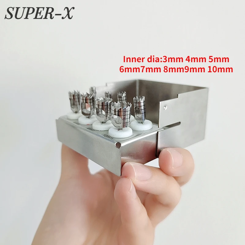 8Pcs/box Dental Implant Trephine Bur Drill Tissue Punch Stainless Steel Planting Tools Surgical for Low-speed Handpiece