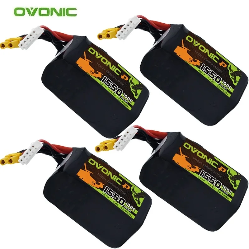 4Pcs 4S 14.8V 1550mAh 100C Lipo Battery With XT60 Plug For RC Helicopter Quadcopter FPV Racing Drone Parts 4S BATTERY