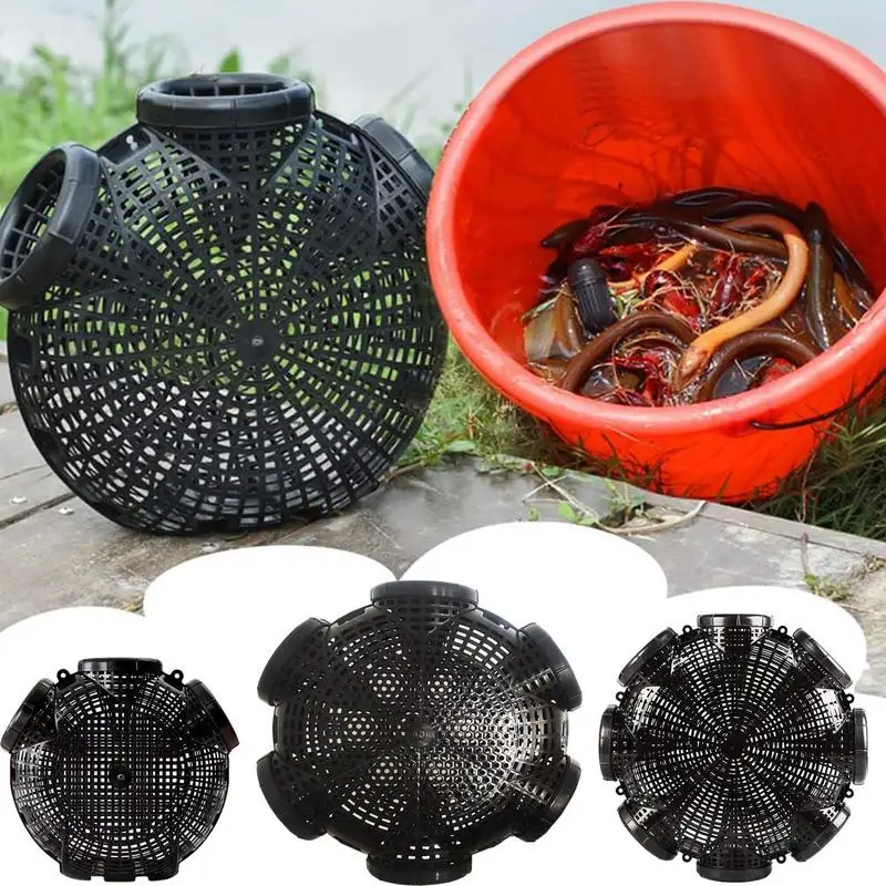 

6/8 holes Round Fishing Bait Trap Portable Crab Catch Cage Fishing Accessories For Catching Herring Crayfish Small Fish