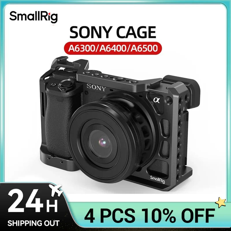 SmallRig A6400 Camera Cage for Sony Alpha A6300 / A6400 / A6500 / A6100 Camera w/ 1/4 3/8 Thread Holes for Vlog DIY Option 2310