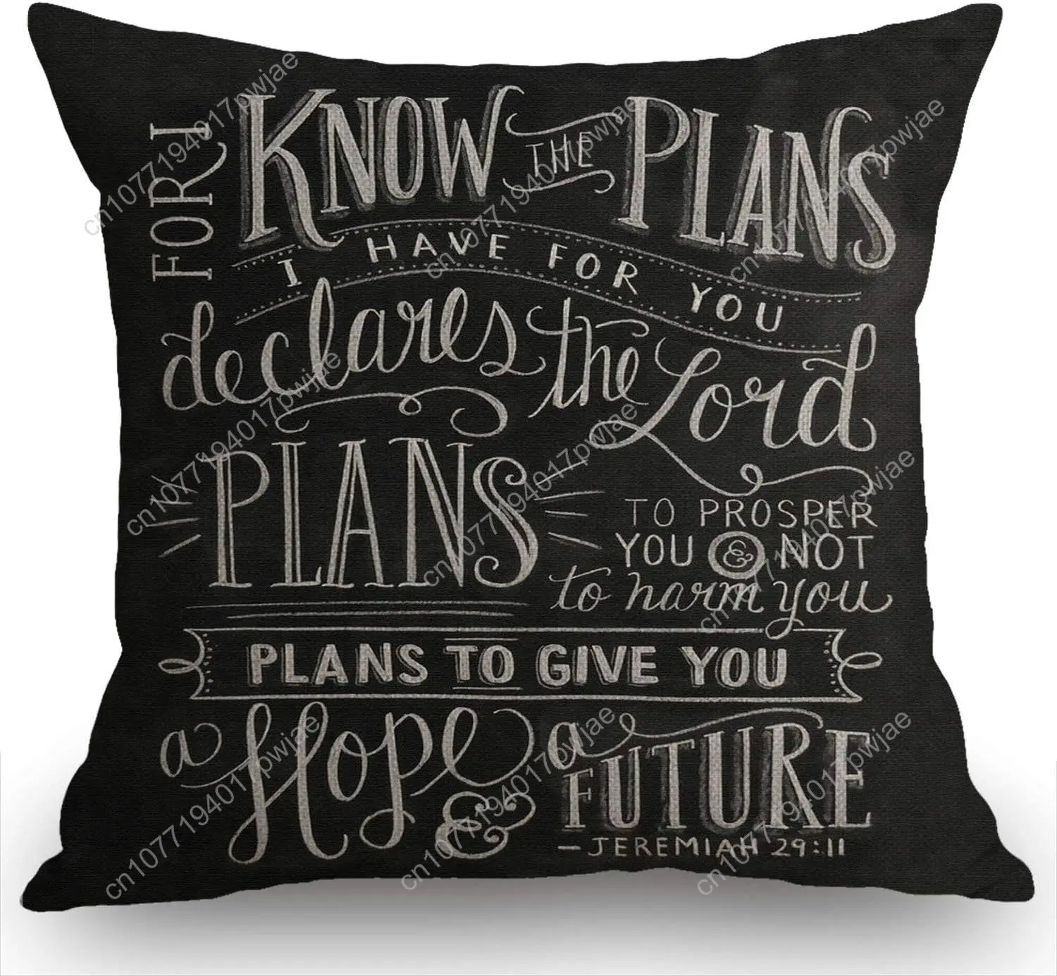 Vintage Bible Verse Scripture Quotes Psalms Sayings Pillow Case Cushion Cover Cotton Linen 18x18 Inches for Sofa Couch,Christian