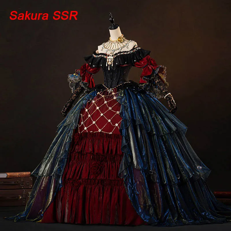 

Game Marie Bloody Queen Cosplay Costume Halloween Identity V The Remnants of Hope Gorgeous Dress Madame Red Game Suit Uniform
