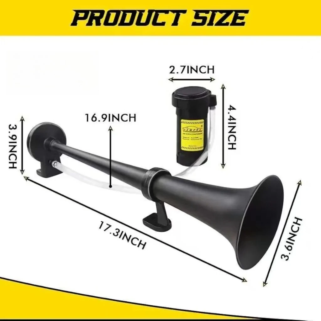 بوق هوائي كهربائي مدمج عالمي 12 فولت لدراجة نارية السيارة، مجموعة بوق تحذير عالي الصوت، سهل التركيب، مقاوم للماء