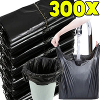 10/300PCS Household Black Rubbish Bag For Bathroom Garbage Bag Kitchen Points Off Trash Can Bin Rubbish Disposable Plastic Bags