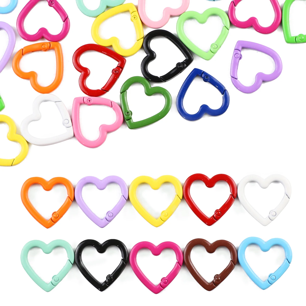 2~10Pcs Zinc Alloy Lobster Clasp Heart Shaped multi-colour Keychain Sting Clasp For Jewelry Making DIY Keychain Bag Decoration