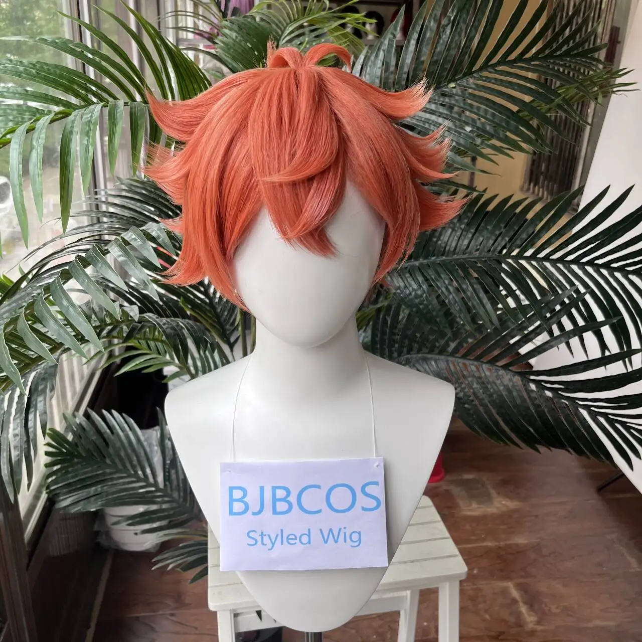 

[Styled Wig]Ace Mermaid Cosplay Wig Anime Twisted Wig Wonderland Short Orange Hair Roleplay Party Costume Prop Synthetic Hair